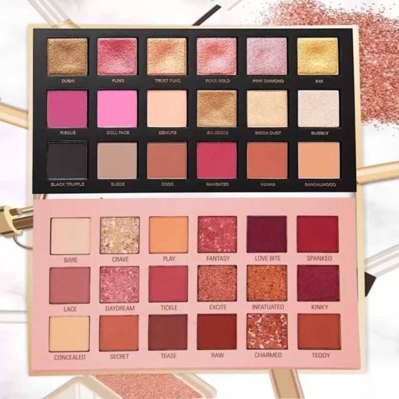 Minara Nude Eye Shadow Palette And Rose Gold Eyeshadow (18+18 Colors) 36 G(Multicolor)