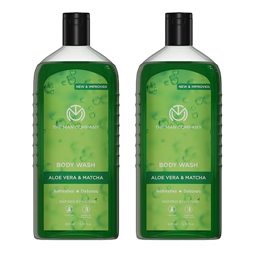 The Man Company Aloe Vera & Matcha Body Wash – 200Ml | Shower Gel For Glowing & Smooth Skin | Enriched With Green Tea & Moringa Leaf Extract – Pack Of 2