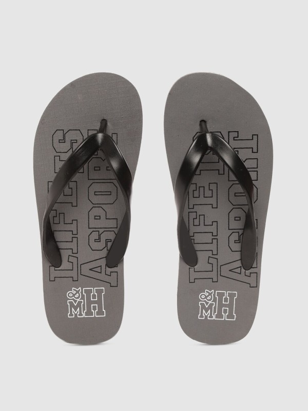 Mast & Harbour Men Flip Flops(Black , 6)