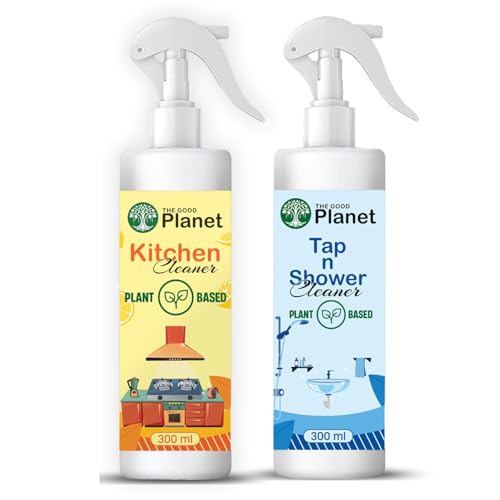 The Good Planet Organic Kitchen And Tap N Shower Multipurpose Cleaner Spray | Natural Liquid Cleaning Solution | Plant Based Disinfectant Cleaning Solution | 1 Kitchen And 1 Tap N Shower Cleaner