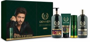 Denver Combo Of Onion Shampoo, Detox Body Wash, Deep Cleanse Face Wash & Nano Deo Deodorant Spray  –  For Men(725 Ml, Pack Of 4)