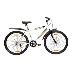 Hercules Dynor Pro Rf 26T Single Speed 18 Inch Steel Frame , Road Cycle For Unisex-Adult ( Ivory White, 12+ Years , V Brake), Rigid