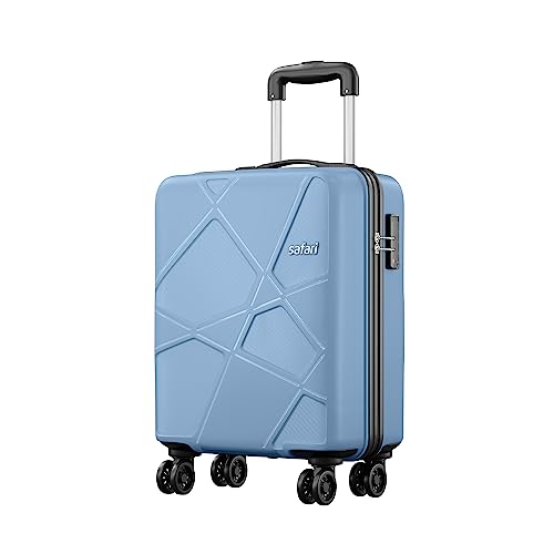 Safari Pentagon Plus 55 Cms Small Size Cabin Hardshellside Polypropylene 8 Wheels Luggage/Suitcase/4 Wheel Inline Trolley Bag With Tsa Lock (Slate Blue)