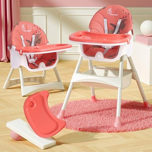 R For Rabbit Sugar Doodle High Chair | 2 In 1 High Chair Cum Booster Chair | Newborn Feeding Chair | Kids High Chair | Dual Detachable And Adjustable Meal Tray | Age 0.6 To 5 Years | 6 Months Warranty | (Indian Red)