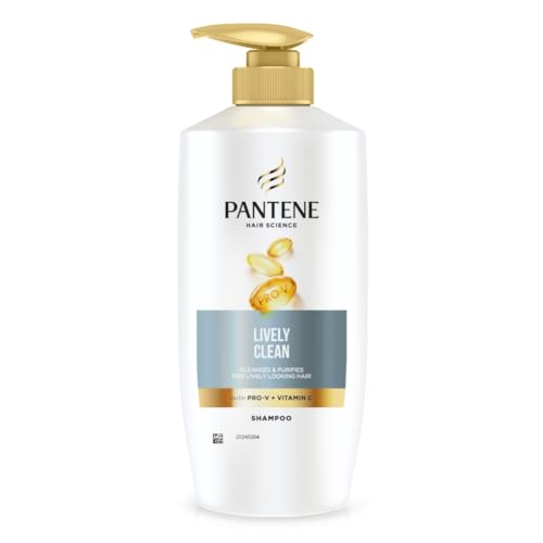 Pantene Hair Science Lively Clean Shampoo 650Ml,With Pro-Vitamins & Vitamin C, Cleanse And Purify For Lively Looking Hair,For All Hair Types, Shampoo For Women & Men, Clear Shampoo For Oily Hair