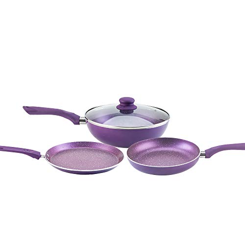 Wonderchef Orchid Premium Non-Stick Induction Base Cookware Set Of 3 – (Purple)