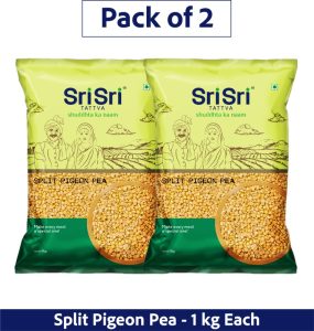 Sri Sri Tattva Toor/Arhar Dal (Split) (Pigeon Pea, 1 Kg Each Pack Of 2)(2 Kg)