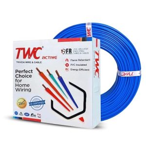 Twc Active Single Core Electrical Wire |Blue, 180 Meter, 0.75 Sq.Mm. |Pvc Electrical Insulated Copper Wire | Cable For Domestic & Industrial Connection Purpose | Flame Resistant |