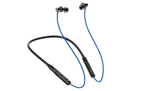 Intex Musique Jazz Bluetooth In Ear Wireless Neckband With Up To 8H Playtime Asap Charge, Dual Connectivity, Inbuilt Ai Assistant And Magnet Earbuds Lock (Midnight Blue)