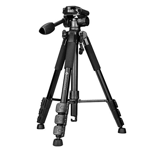 Everycom T1-Pro Professional Camera Tripod With Capsule Level, Lightweight Aluminum Tripod For Dslr Digital Camera With Pan Head & Carry Bag- (3 Months Warranty Covers Mechanism Defects Only)
