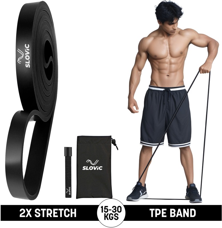 Slovic Resistance Tpe Bands For Workout | Pull Up Band | Loop Band | Heavy Duty Fitness Band(Black, Pack Of 1)