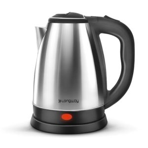 Longway Kestro 2 Ltr Electric Kettle With Stainless Steel Body For Boiling (Black & Silver, 1500 Watt)