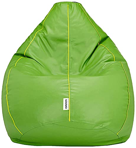 Amazon Brand – Solimo Xl Bean Bag Cover (Green With Yellow Piping)
