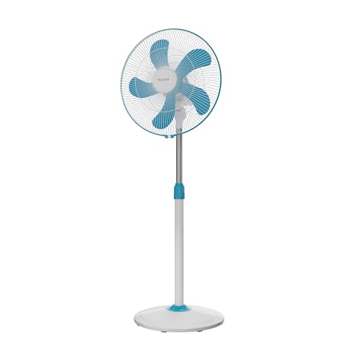 Polycab Optima Mini 400Mm Oscillating Pedestal Fan For Home, Office | High Speed & Air Thrust | Aerodynamic Blades With Cutting Edge Design | 100% Copper Winding Motor | 2 Years Warranty【Blue】