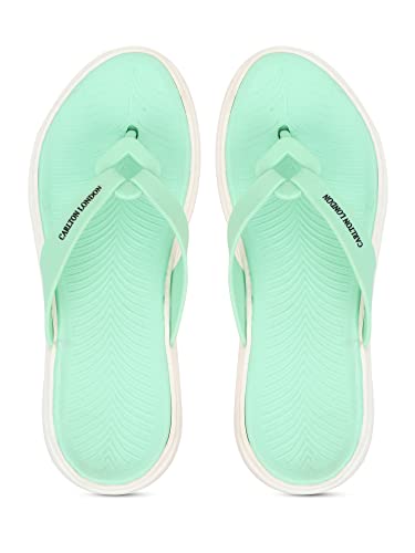 Carlton London Women’S Mint-White Flip-Flops