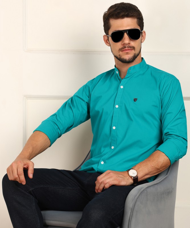 Fubar Men Solid Casual Green Shirt