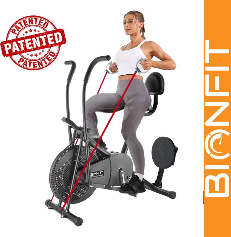 Bionfit Moving Handle Cycle | Air For Home Gym With Twister & Back Support Dual-Action Stationary Exercise Bike(Multicolor)