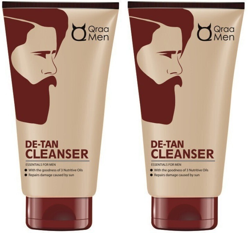 Qraa De-Tan Cleanser For Men (Pack Of 2) Face Wash(200 G)