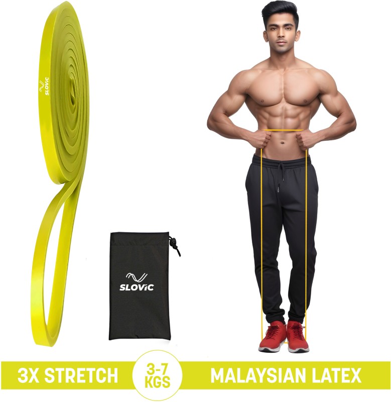 Slovic Yellow (3-7 Kg) For Workout | Gym Band | Heavy Duty Material Resistance Band(Yellow, Pack Of 1)