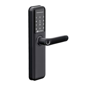 Bonkaso H6 Smart Door Lock For Home And Office|6-Way Unlocking Features|Fingerprint|Passcode|Key Card Access|Bluetooth|Mechanical Key|Otp Access|2 Year Warranty|(Black)|(Free Installation)