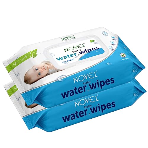 Novel Baby 99% Water Wipes 80 Sheets Pack Of 2 With Lid