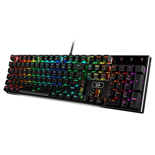 Redragon K556 Rgb Led Backlit Wired Mechanical Gaming Keyboard, Aluminum Base, 104 Standard Keys