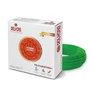 Polycab Optima Plus Fr-Lf 1 Sq-Mm, 90 Meters Pvc Insulated Copper Wire Single Core Flexible House Cable For Domestic & Industrial Connections Electric Wire (Green)