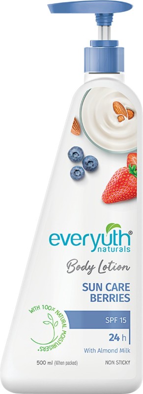 Everyuth Naturals Body Lotion With Sun Care Berries|Spf 15|24 Hr Moisturization|Non-Sticky(500 Ml)