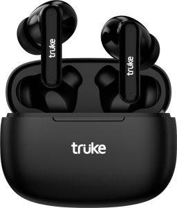 Truke Airbuds Lite With Quad Mic Enc, 48Hrs Battery, Gaming Mode,Made In India, 5.1V Bluetooth Headset(Black, True Wireless)