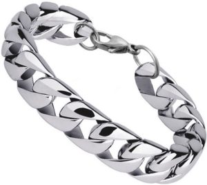 Zebisco Sterling Silver, Stainless Steel Titanium Bracelet