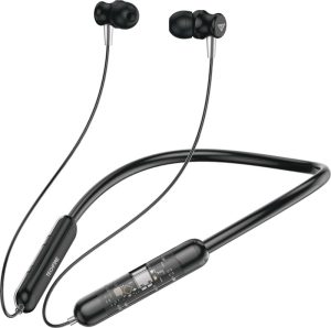 Techfire Fire Tf750 Neckband Hi-Bass Wireless Bluetooth Headphone Bluetooth(Black, In The Ear)