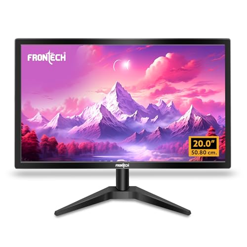 Frontech 20 Inch Hd Led Monitor | Refresh Rate 60 Hz, 1600 X 900 Pixels | Wall Mountable Slim & Stylish Design With 16.7M Colors | Hdmi & Vga Ports, Built-In Power Supply (Mon-0054,Black)