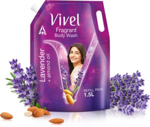 Vivel Fragrant Body Wash Lavender & Almond Oil Shower Gel, Supersaver Xl Refill Pouch(1500 Ml)