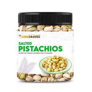 Farmcraves Premium Roasted Salted Pistachios | 500G | Healthy Dry Fruit Snack