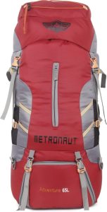 Metronaut Adventure Series Hiking/Camping/Travel Bag With Rain Cover Rucksack  – 65 L(Red)