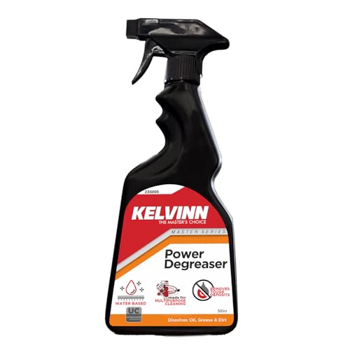 Kelvinn Power De-Greaser, 500Ml– Effective Cleaning Solution For Cars & Bikes | Removes Stubborn Grease & Grime | Leaves Sparkling Finish