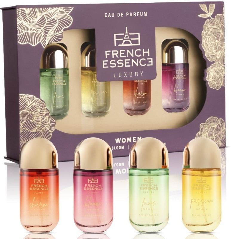 French Essence Premiun Gift Set (Charm,Bloom,Fame And Passion(25Ml Each)) Eau De Parfum  –  100 Ml(For Women)