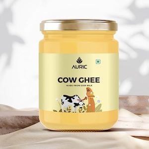 Auric Bilona Cow Ghee 1 Litre Glass Jar- Pure And Natural Desi Ghee – Traditional Curd-Churned – Premium Artisanal Desi Ghee – Diet Friendly With Rich Taste