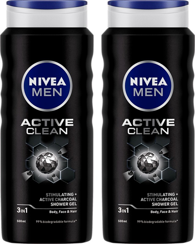 Nivea Men Shower Gel Active Clean (500 Ml, Pack Of 2)(2 X 500 Ml)