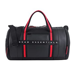 Gear Men/Women Clubsport 26L Medium Faux-Leather Water Resistant Travel Rolling Garment Bag, Duffle Bag/Gym Bag/Sports Duffle / (Black Red), 25 Centimeters, Multicolor