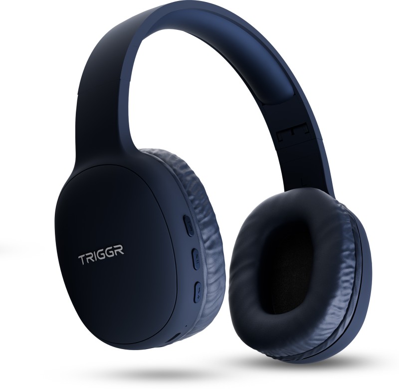 Triggr Trinity 1 With 40Mm Drivers, Fast Charging, 50H Battery, Rubber Finish, V5.4 Bluetooth(Cobalt Blue, On The Ear)