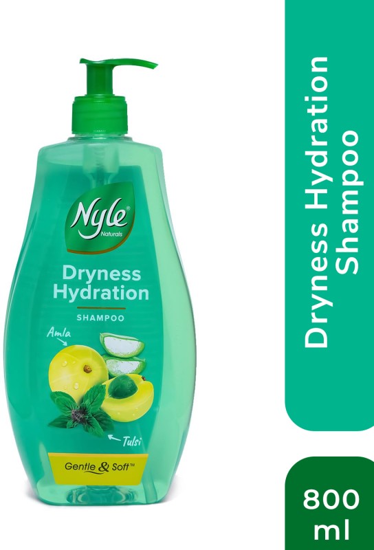 Nyle Naturals Dryness Hydration Shampoo| For Dry & Frizz Free Hair |With Tulsi & Amla(800 Ml)