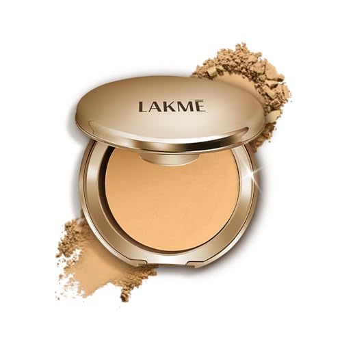 Lakmé 9 To 5 Primer With Matte Powder Foundation Compact, Silky Golden, 9G