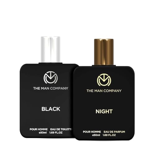 The Man Company Black Edt & Night Edp Perfume Combo For Men | Premium Long-Lasting Fragrance | Party & Date Night Perfume – 2 X 50 Ml