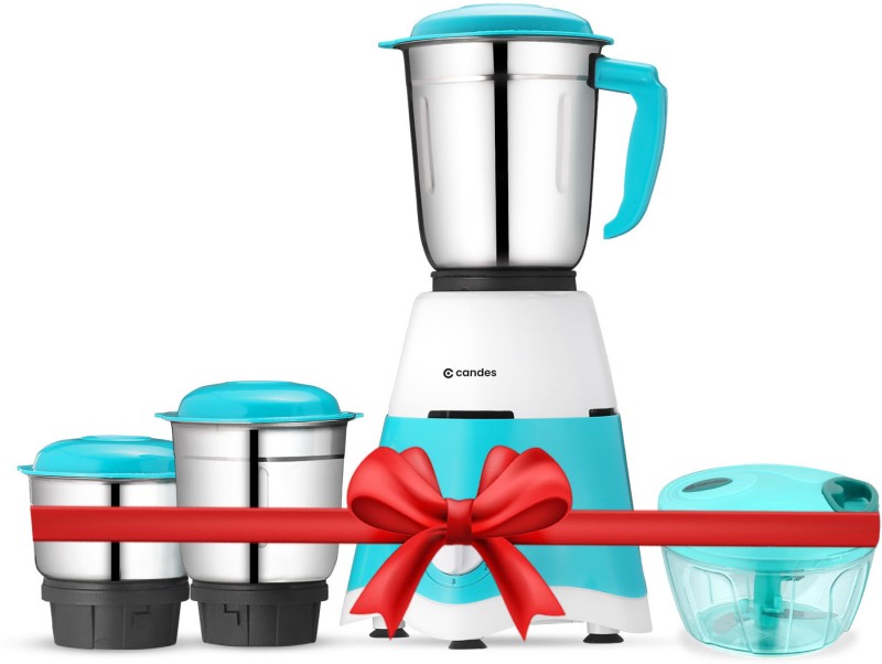 Candes Ultra 500 W Mixer Grinder(Quick Hand Chopper & Ultra | 3 Jars | White, Blue)