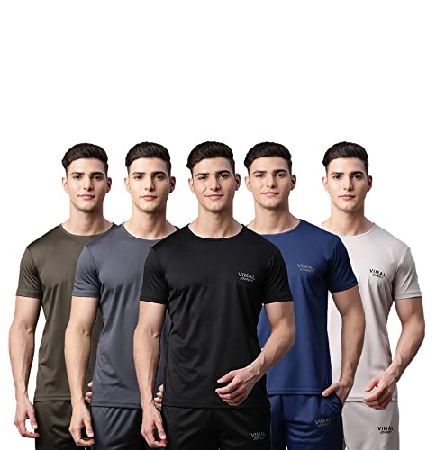 Vimal Jonney Regular Fit Multicolor Mens Tshirts(Pack Of 5) Vimal63024