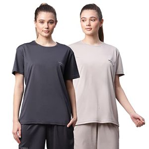 Vimal Jonney Dryfit Lycra Solid Multicolor T-Shirt For Women (Pack Of 2)-Dryfit_T_Gry_L.Gry_002-Xxl