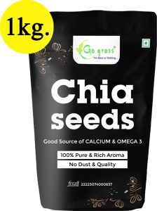 Go Grass Chia Seed, Gluten Free, Vegan, Raw, Keto Friendly Chia Seeds(1000 G)