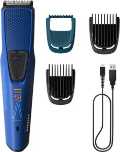 Philips Bt1233/28 Trimmer 30 Min  Runtime 3 Length Settings(Blue)