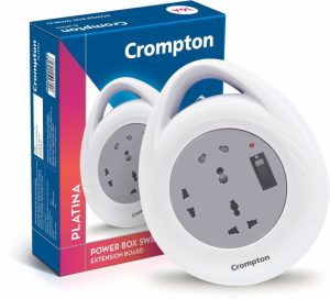 Crompton Powerbox Swirlo Hd 16A Reel With 4 Metrer Cable Length 3  Socket Extension Boards(White, 5 M)